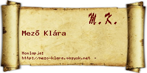 Mező Klára névjegykártya